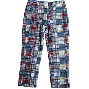 Orvis Patchwork Madras Plaid Pants Chino Preppy Coastal New England Heritage